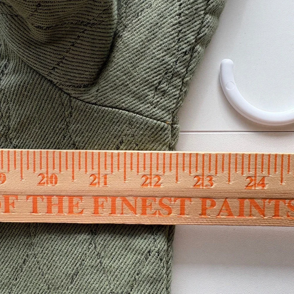 Jachs Girlfriend‎ Quilted Utility Jacket Olive Green Button Front Size M